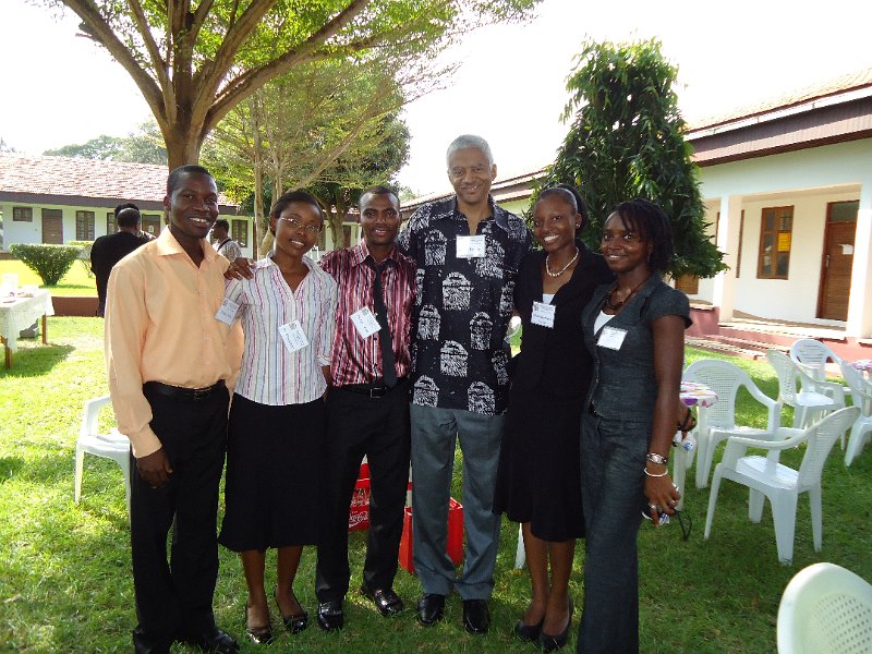 pic with Dr. Trimble, chairman.JPG - Ghanaian and Nigerian students with chairman, Dr. John Trimble